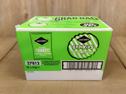 Jacobs Baked Crinklys Cheese & Onion Flavour 45g 30 Pack