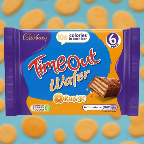 Cadbury Time Out Wafer Orange Chocolate Bar 6 Pack 121g Cadbury Time Out Wafer Orange Chocolate Bar 6 Pack 121g