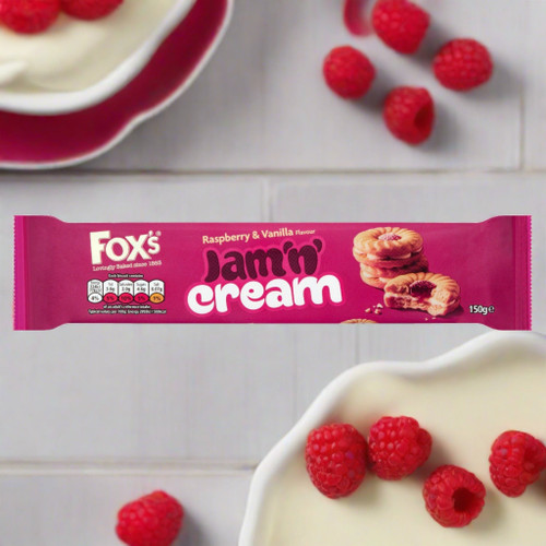 Foxs Jam n Cream Raspberry & Vanilla Flavour 150g £1.29 PMP Foxs Jam n Cream Raspberry & Vanilla Flavour 150g £1.29 PMP