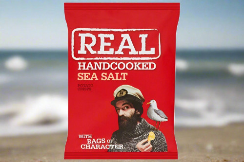 Real Hand cooked Sea Salt Crisps 35g Single Packet Real Hand cooked Sea Salt Crisps 35g Single Packet