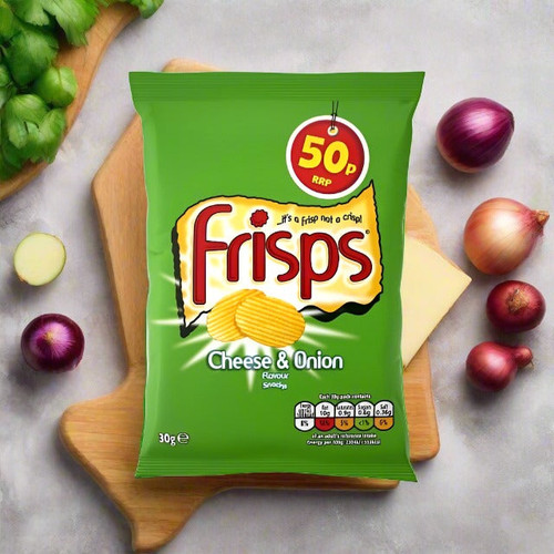 Frisps Cheese And Onion Flavour Snacks 30g Single Packet Frisps Cheese And Onion Flavour Snacks 30g Single Packet