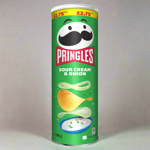 Pringles Sour Cream & Onion Crisps Can 165g £2.75 Pringles Sour Cream & Onion Crisps Can 165g £2.75
