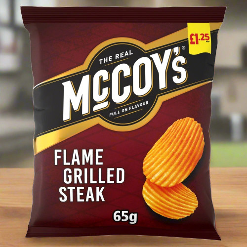 McCoy's Flame Grilled Steak Sharing Crisps 65g £1.25 Full Box of 20 McCoy's Flame Grilled Steak Sharing Crisps 65g £1.25 Full Box of 20