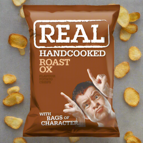 Real Hand Cooked Crisps Roast Ox Flavour 35g Single Packet Real Hand Cooked Crisps Roast Ox Flavour 35g Single Packet