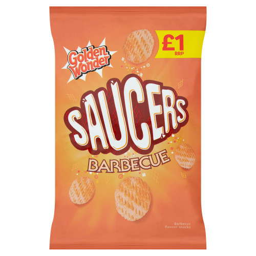 Golden Wonder Saucers Barbecue Flavour Snacks 40g Full Box 18 Pack Golden Wonder Saucers Barbecue Flavour Snacks 40g Full Box 18 Pack