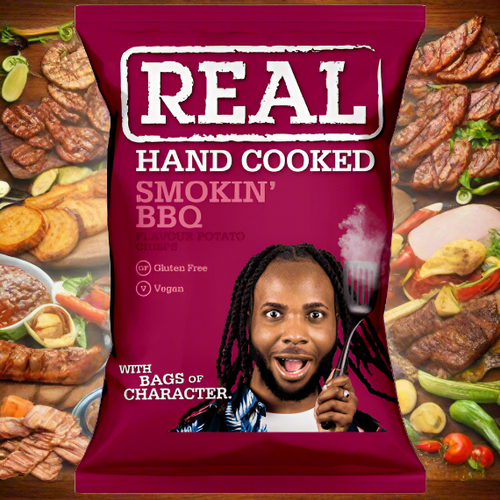 Real Hand Cooked Crisps Smokin BBQ 35g Single Packet Real Hand Cooked Crisps Smokin BBQ 35g Single Packet