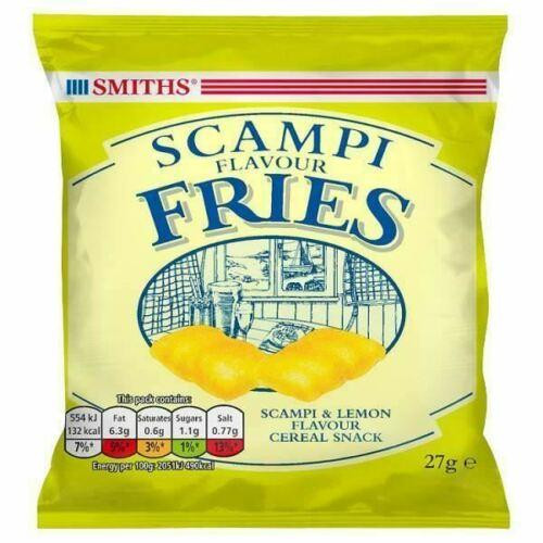 Smiths Scampi & Lemon Fries 27g – Classic Pub Snack Single Bag