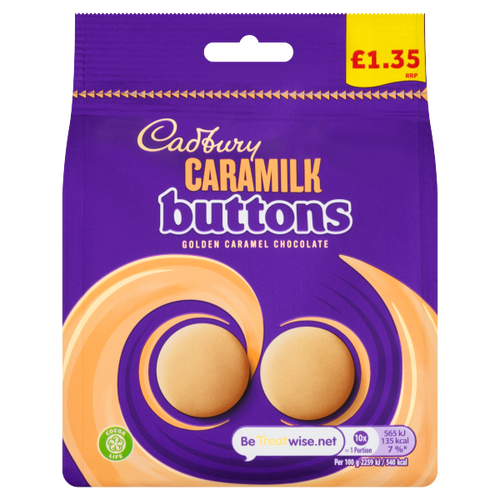 Cadbury Caramilk Buttons Bag £1.35 PMP 90g Cadbury Caramilk Buttons Bag £1.35 PMP 90g