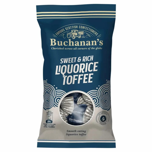 Buchanan's Sweet & Rich Liquorice Toffee Bag 120g Buchanan's Sweet & Rich Liquorice Toffee Bag 120g
