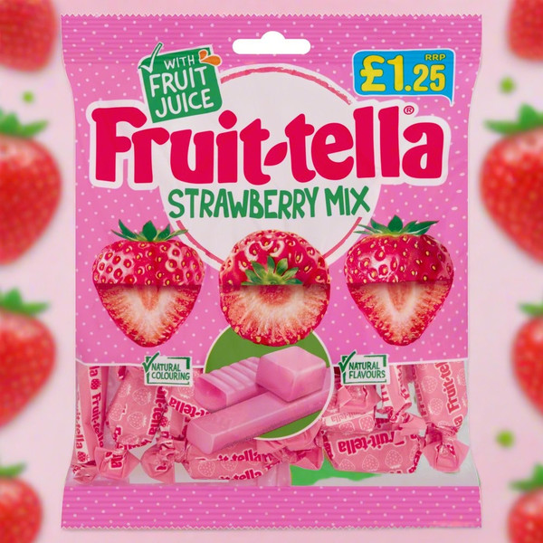 Fruittella Favourites Juicy Strawberry Share Bag 135g £1.25- Buy at Cinema Snacks, Snacking World