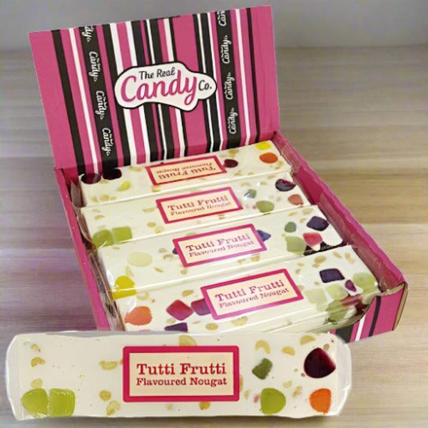 The Real Candy Co. Tutti Frutti Fruity Nougat Bar 130g The Real Candy Co. Tutti Frutti Fruity Nougat Bar 130g