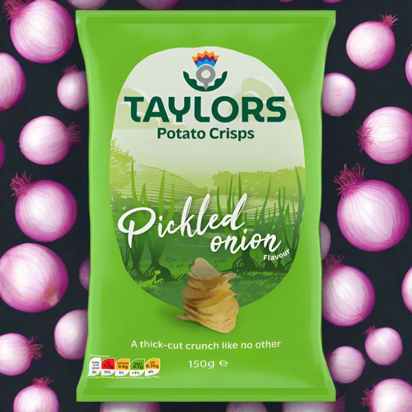 Taylors of Scotland Pickled Onion Potato Crisps 150g – Straight Cut