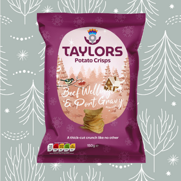 Taylors Festive Flavours Beef Wellington & Port Gravy Straight Cut Crisps 150g