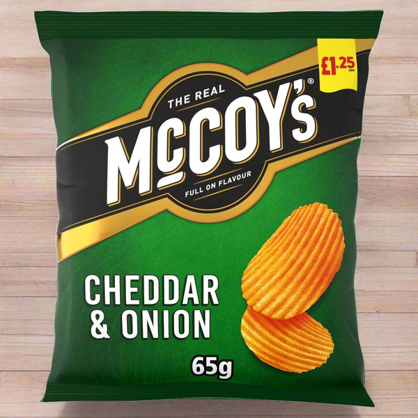 McCoy's Cheddar & Onion Sharing Crisps 65g 20 Pack