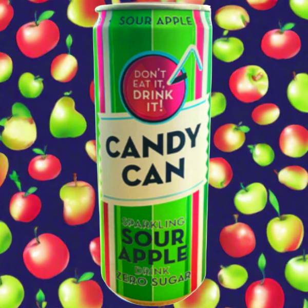 Candy Can Sparkling Sour Apple Zero Sugar Can 330ml Candy Can Sparkling Sour Apple Zero Sugar Can 330ml