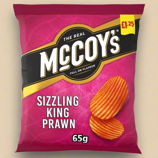 McCoy's Sizzling King Prawn Sharing Crisps 65g £1.25 McCoy's Sizzling King Prawn Sharing Crisps 65g £1.25