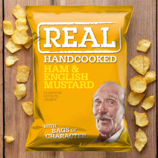 Real Hand Cooked Ham & English Mustard Flavour 35g Single Packet Real Hand Cooked Ham & English Mustard Flavour 35g Single Packet