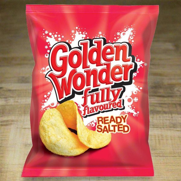 Golden Wonder Fully Flavoured Ready Salted Crisps 32.5g Single Packet Golden Wonder Fully Flavoured Ready Salted Crisps 32.5g Single Packet
