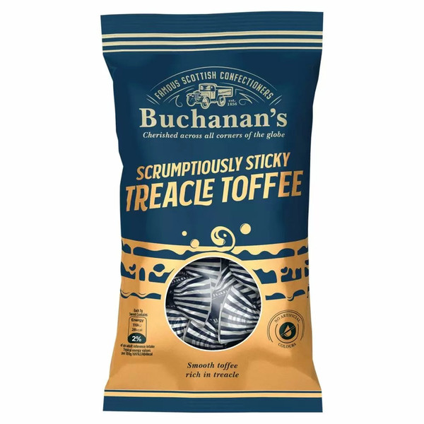 Buchanan's Scrumptiously Sticky Treacle Toffee Bag 120g Buchanan's Scrumptiously Sticky Treacle Toffee Bag 120g