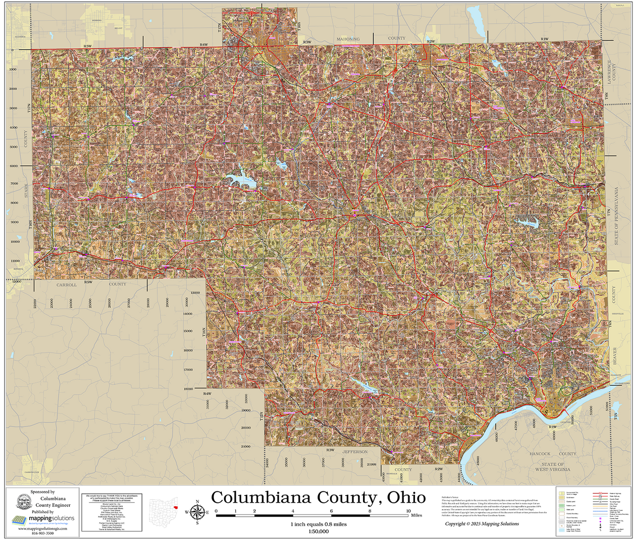 Columbiana County Ohio 2025 Soils Wall Map Mapping Solutions