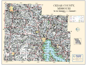 Cedar County Missouri 2010 Wall Map