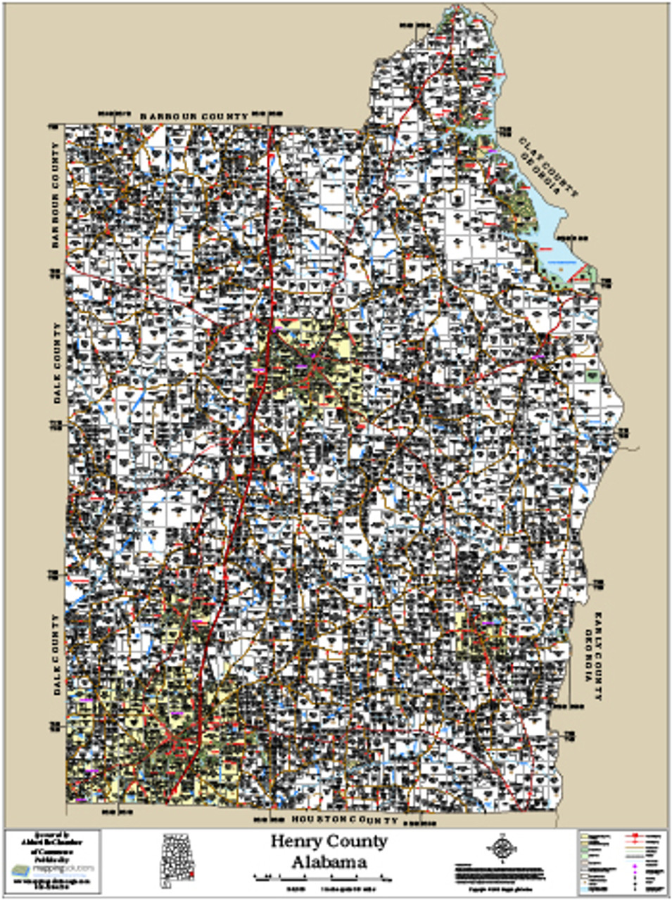 Henry County Alabama 2015 Wall Map