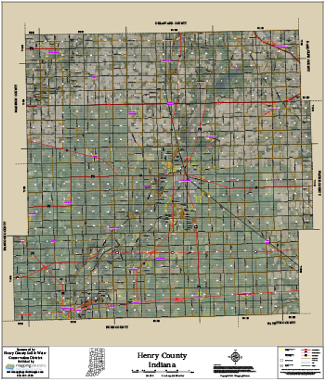 Indiana Gis Property Map Henry County Indiana 2016 Aerial Wall Map, Henry County Indiana 2017 Plat  Book, Henry County Plat Map, Plat Book, Gis Parcel Data, Property Lines Map,  Aerial Imagery | Parcel Plat Maps For