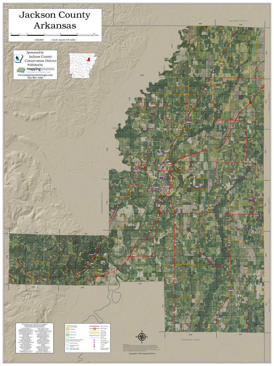 Jackson County Arkansas 2024 Aerial Wall Map Mapping Solutions
