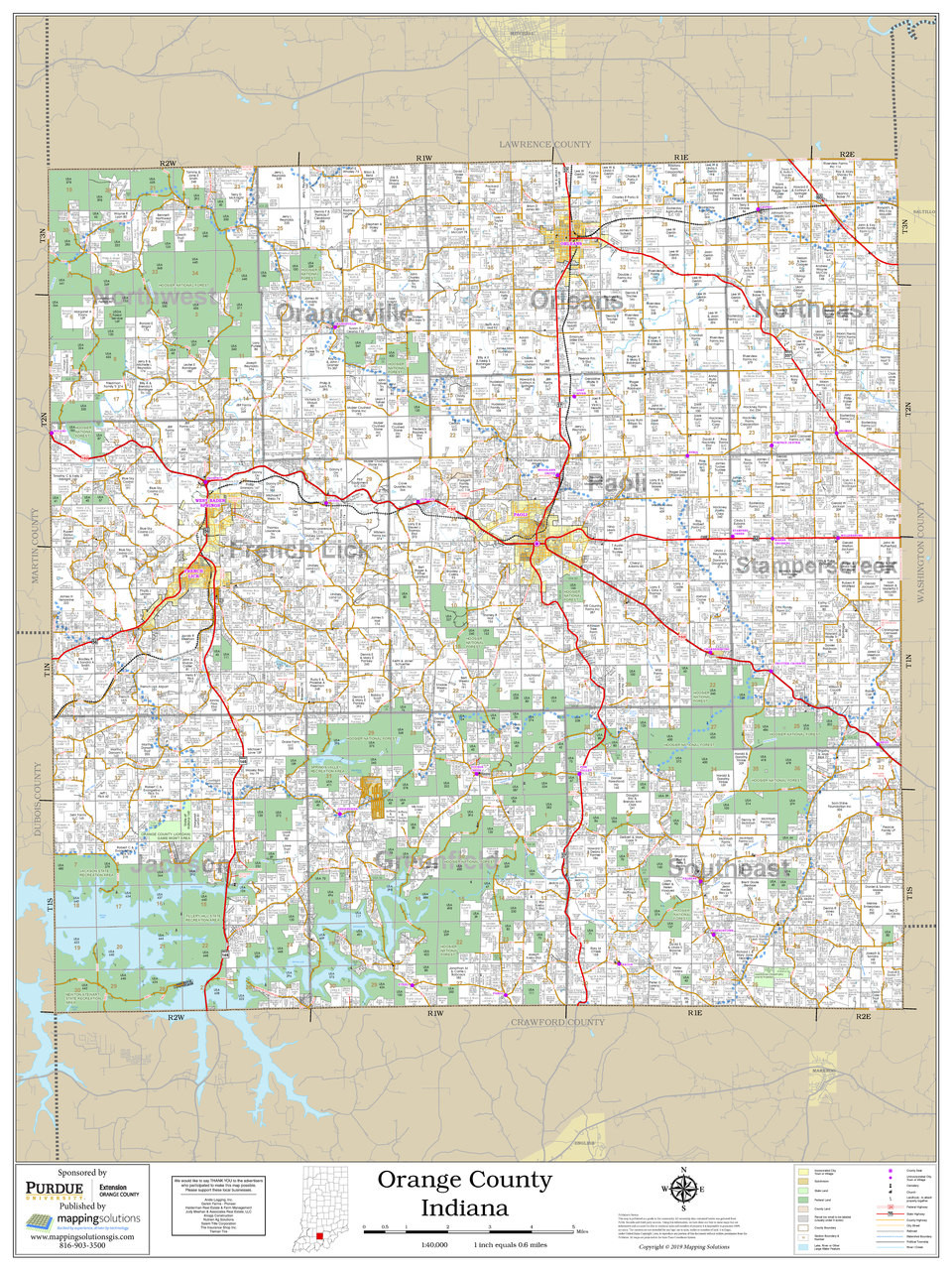 Orange County Indiana Map 4101