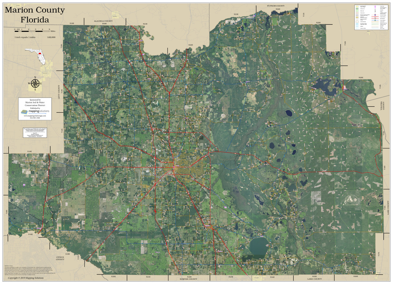 Marion County Florida 2019 Aerial Wall Map Mapping Solutions   MarionFLWallmap AerialWEBSITE  94738.1569611200 