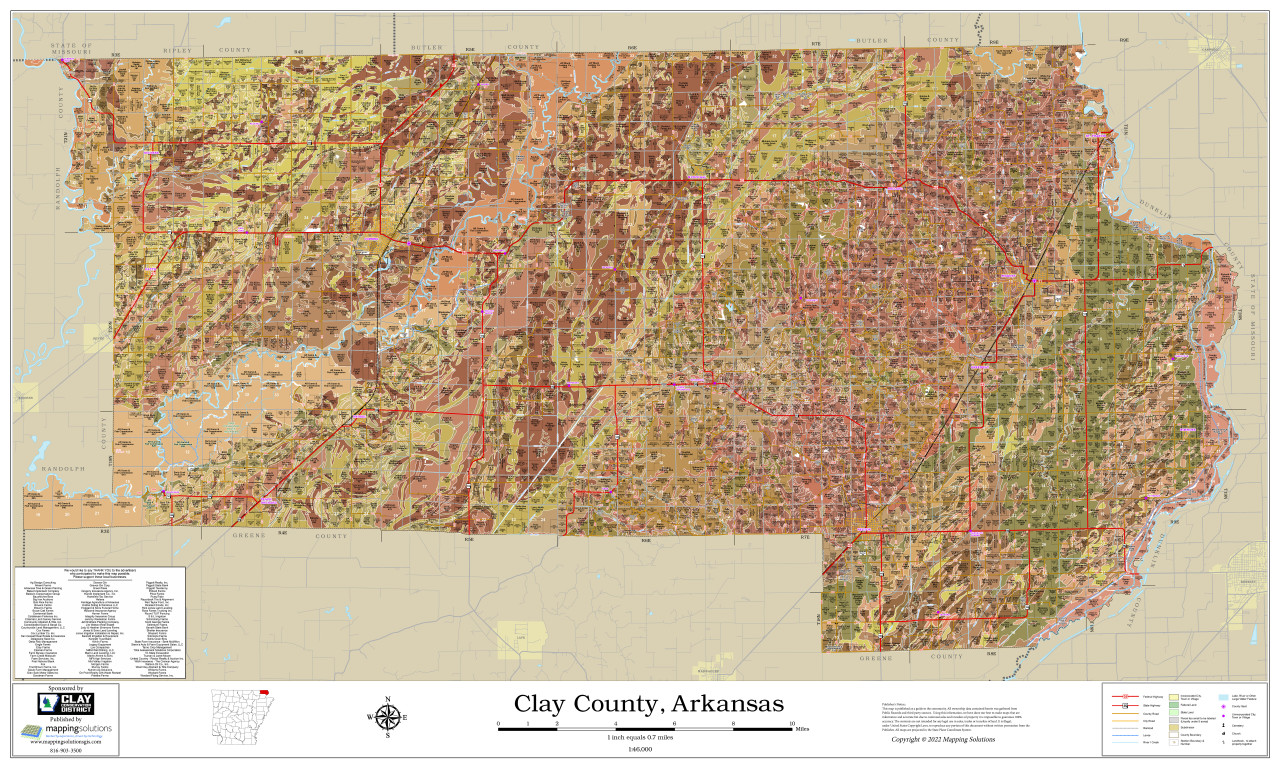 Clay County Arkansas 2022 Soils Wall Map Mapping Solutions