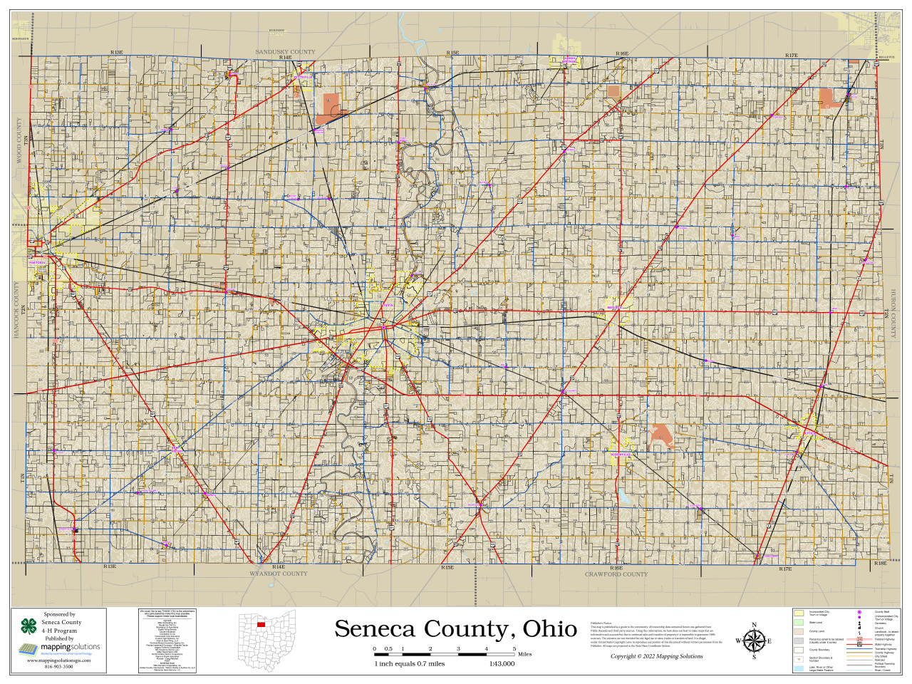 Seneca County Ohio 2022 Soils Wall Map Mapping Solutions