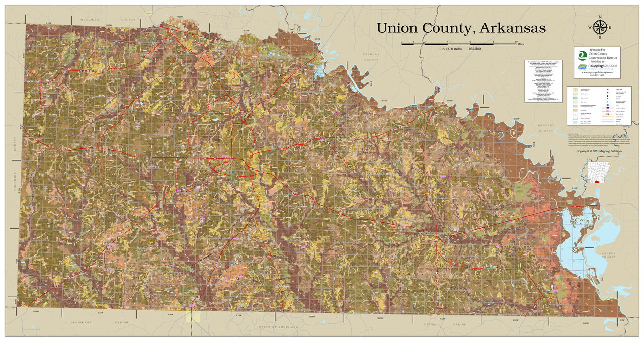 Union County Arkansas 2023 Soils Wall Map Mapping Solutions
