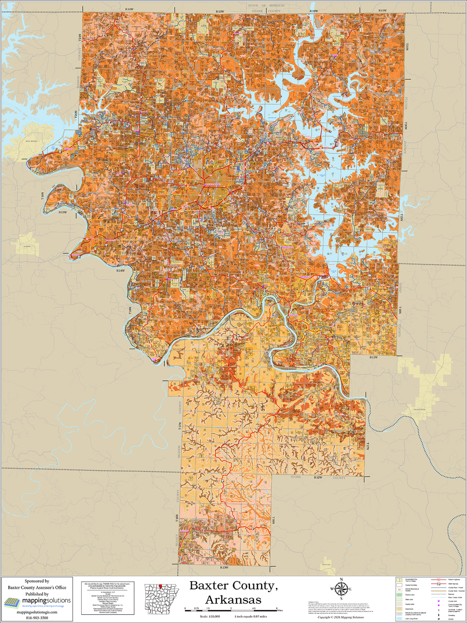 Baxter County Arkansas 2026 Soils Wall Map | Mapping Solutions