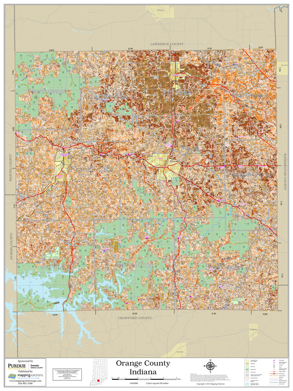 Orange County Indiana 2023 Soils Wall Map Mapping Solutions