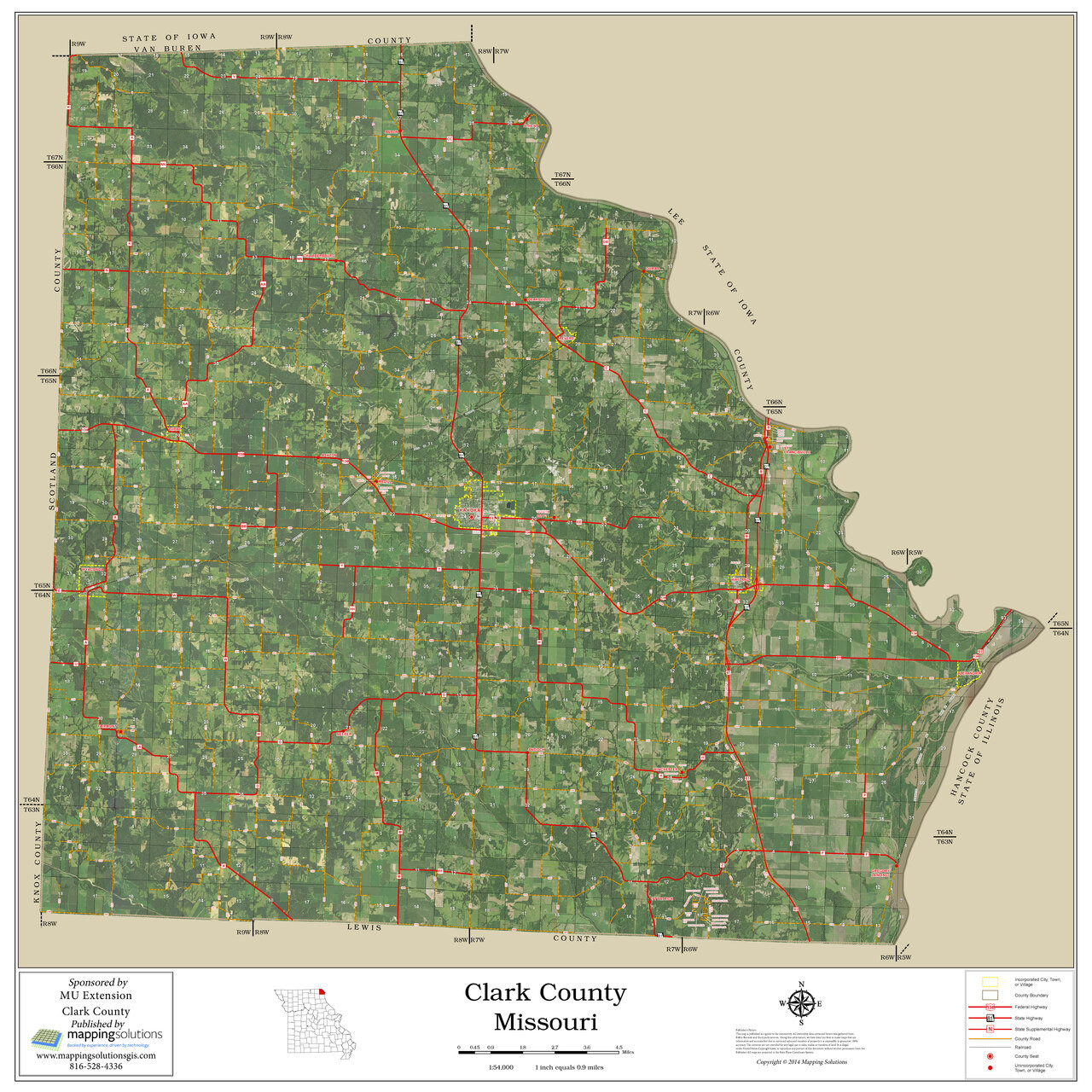 Clark County Missouri 2023 Aerial Wall Map Mapping Solutions