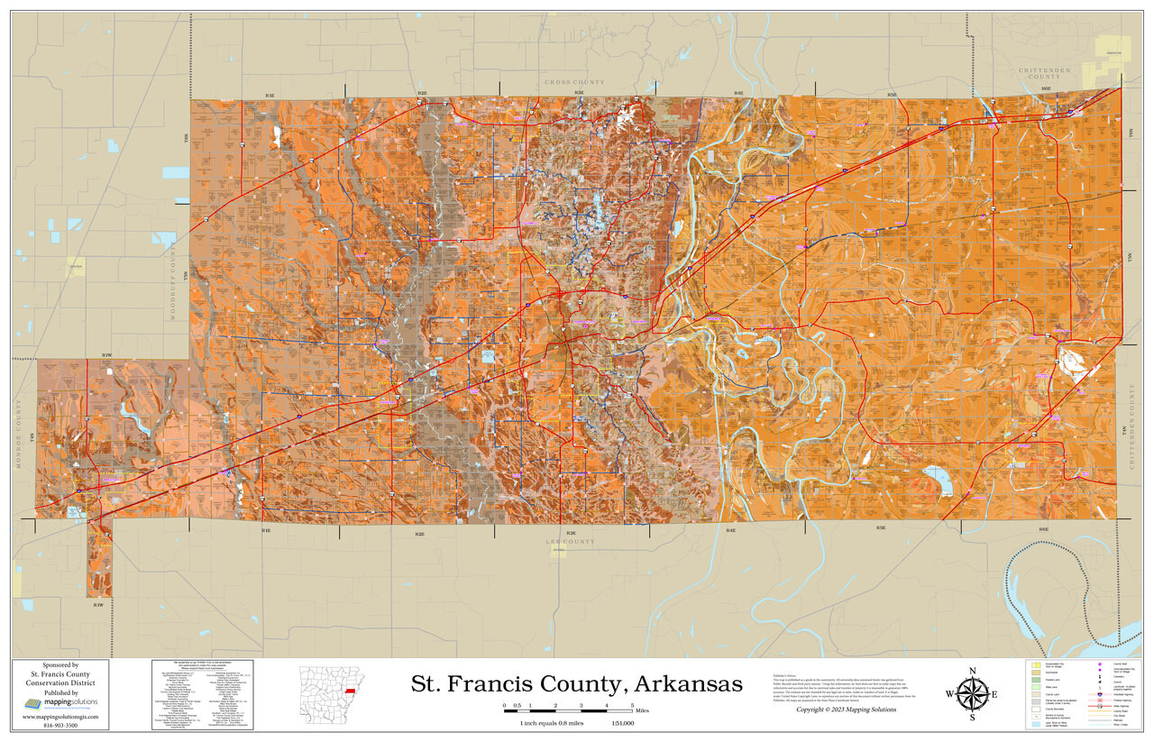 St. Francis County Arkansas 2023 Soils Wall Map Mapping Solutions