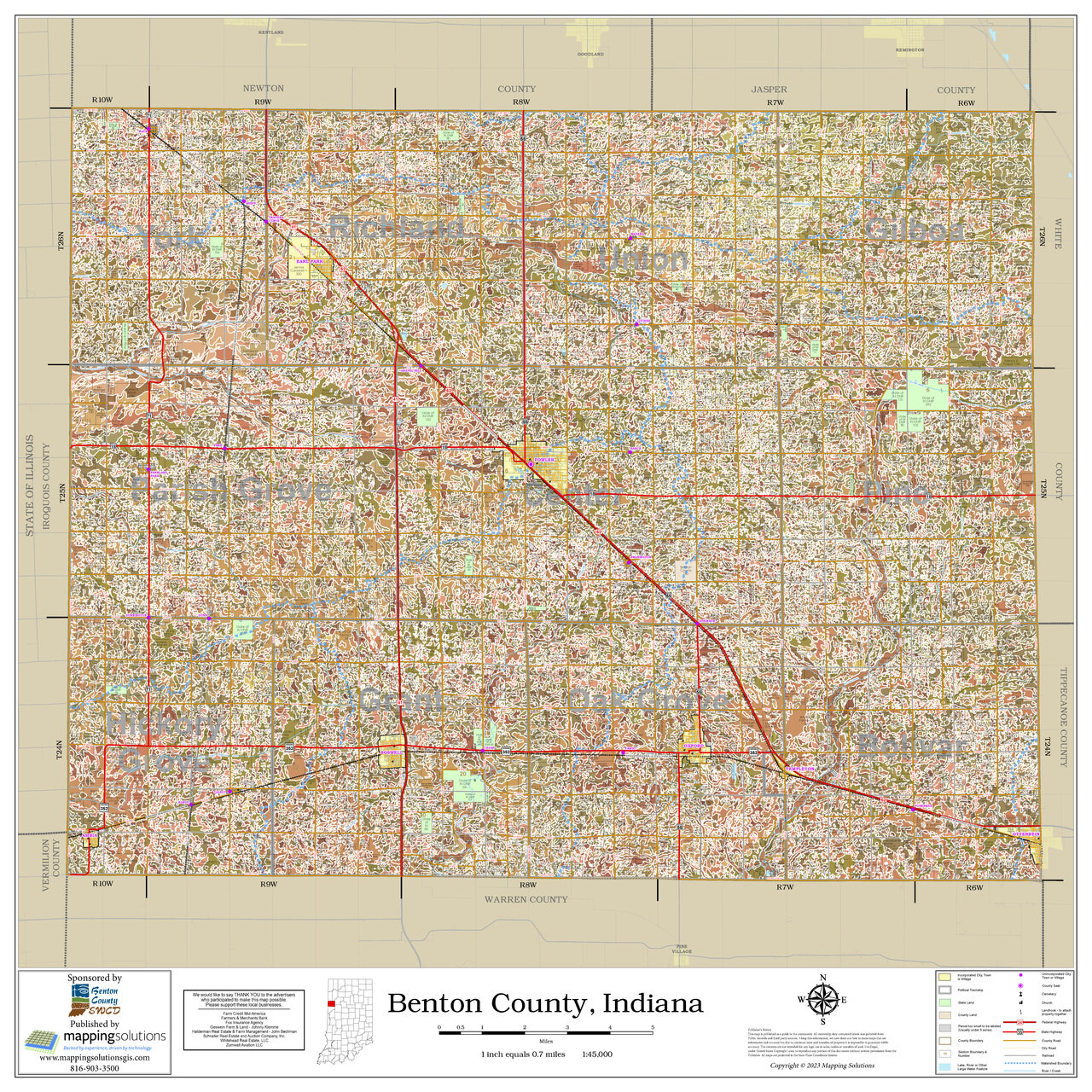 Benton County Indiana 2024 Soils Wall Map Mapping Solutions