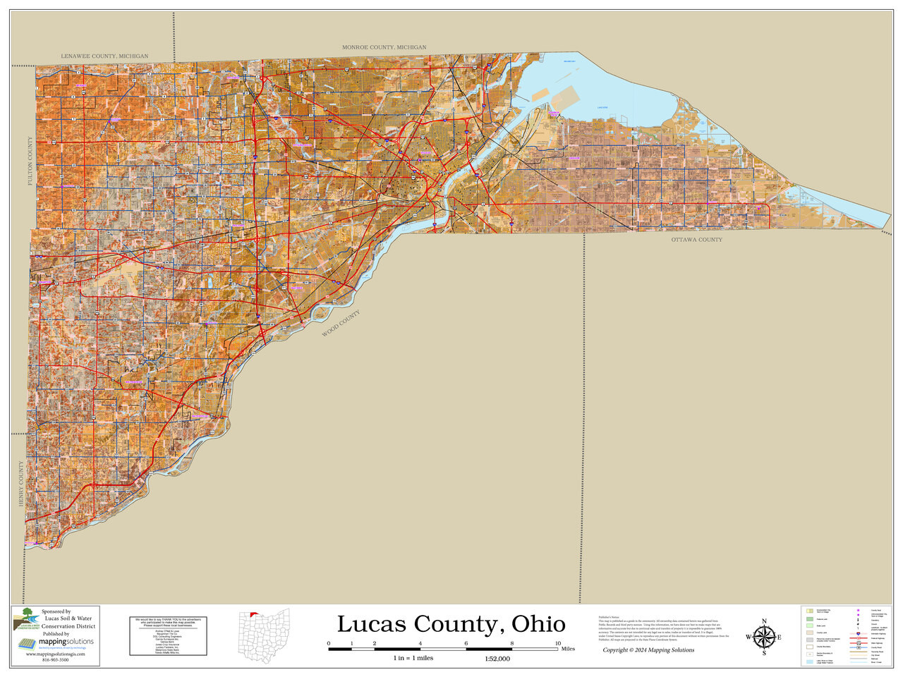 Lucas County Ohio 2024 Soils Wall Map Mapping Solutions