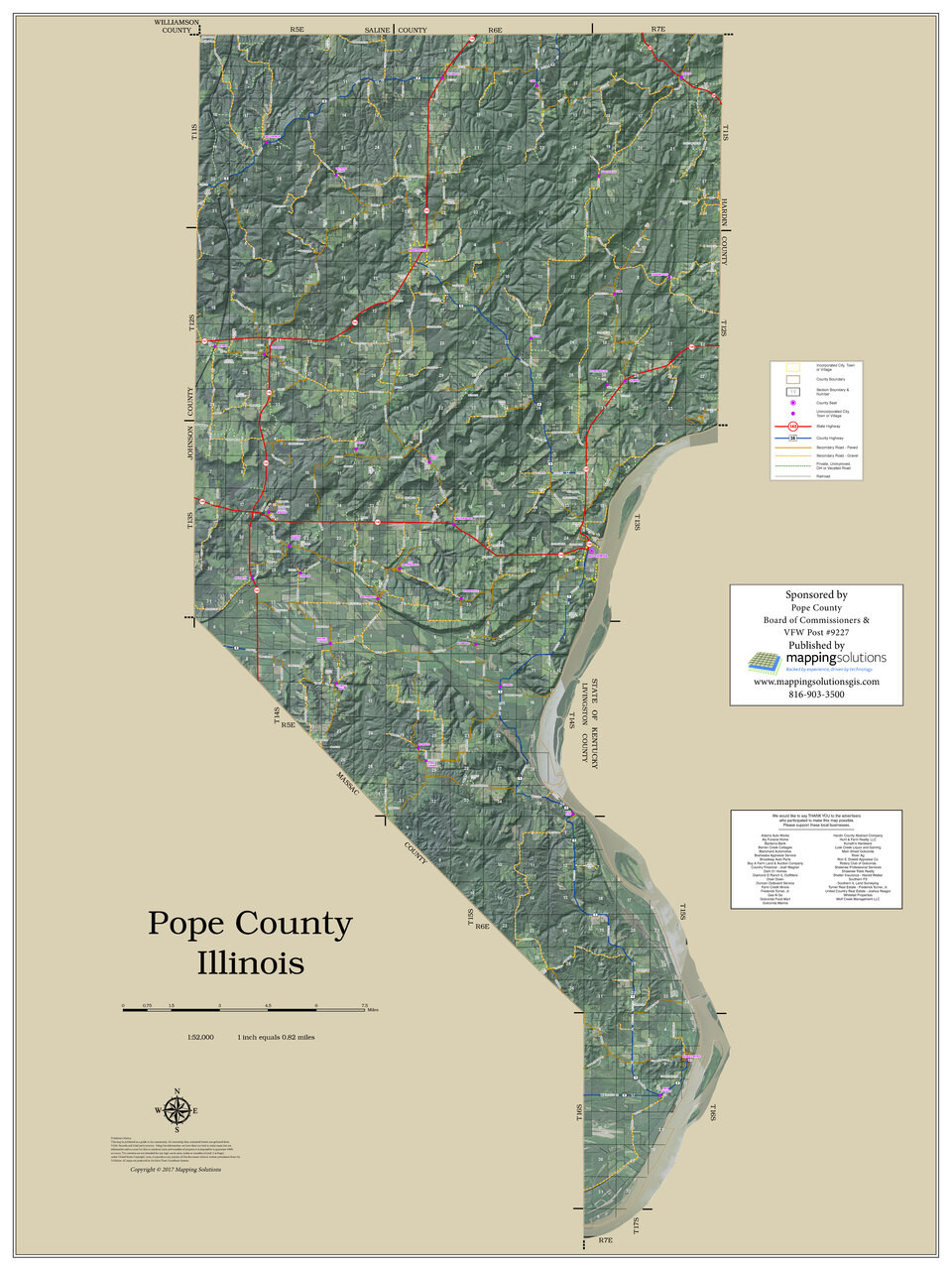 Pope County Illinois 2024 Aerial Wall Map Mapping Solutions