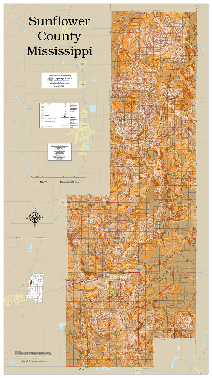 Sunflower County Mississippi 2024 Soils Wall Map Mapping Solutions