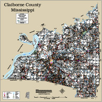 Claiborne County Mississippi 2014 Wall Map