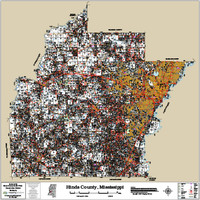 Hinds County Mississippi 2017 Wall Map