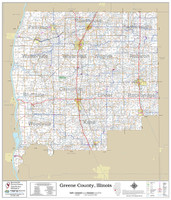 Greene County Illinois 2018 Wall Map