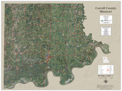 Carroll County Missouri 2024 Aerial Wall Map