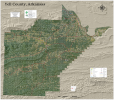 Yell County Arkansas 2024 Aerial Wall Map