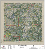 Marion County Illinois 2018 Aerial Wall Map