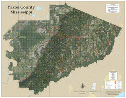 Yazoo County Mississippi 2024 Aerial Wall Map