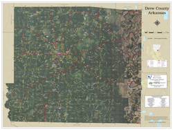 Drew County Arkansas 2022 Aerial Wall Map