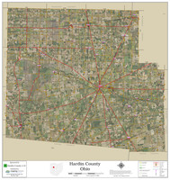 Hardin County Ohio 2022 Aerial Wall Map